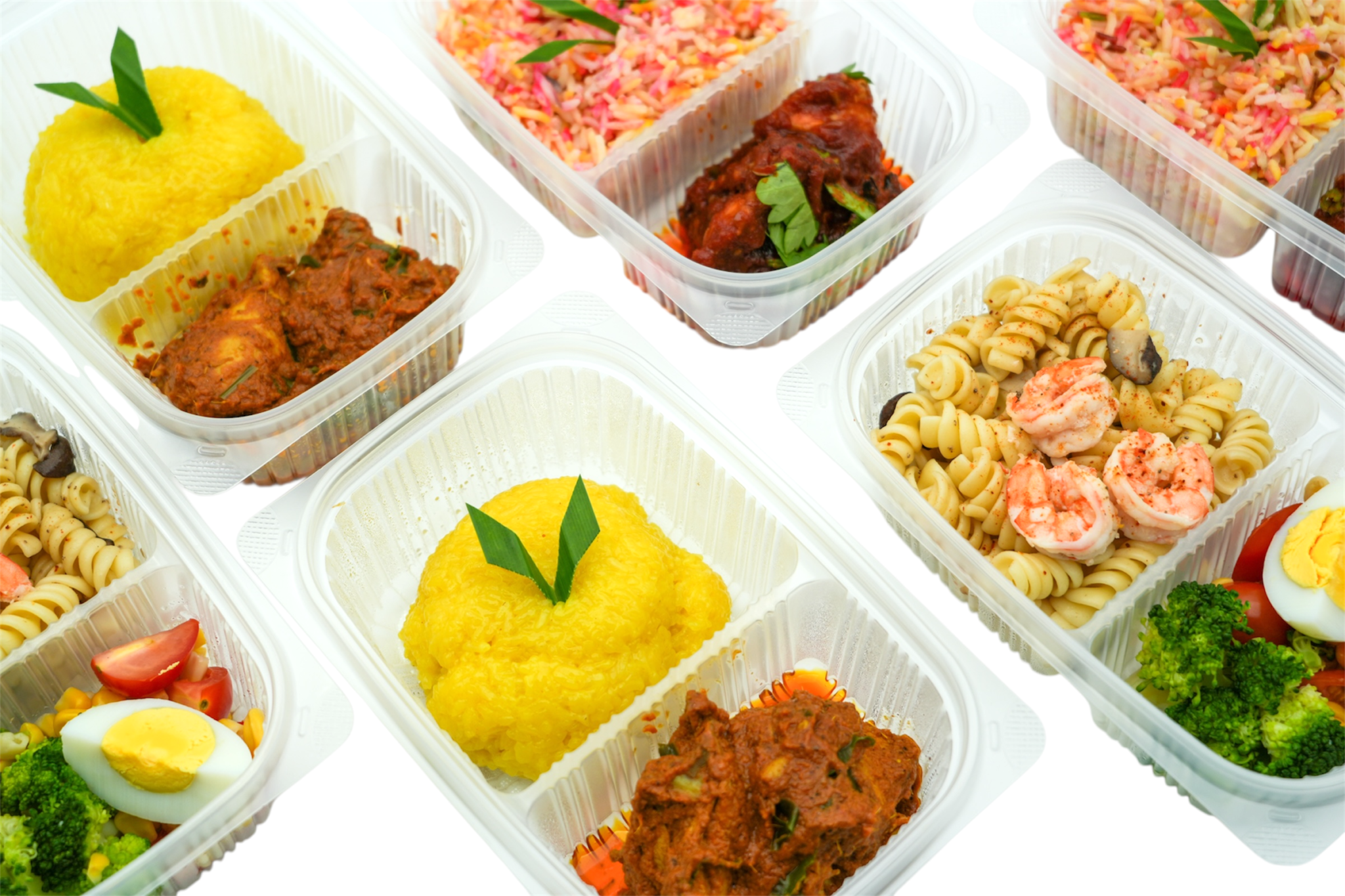 RT-750-2C 750ml 2-compartment takeaway lunch box container